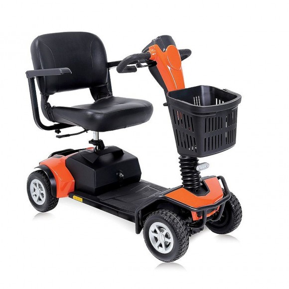 Orange Moretti Mobility 210 four-wheel mobility scooter