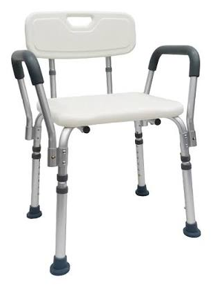 Stationary and wheeled shower chair options